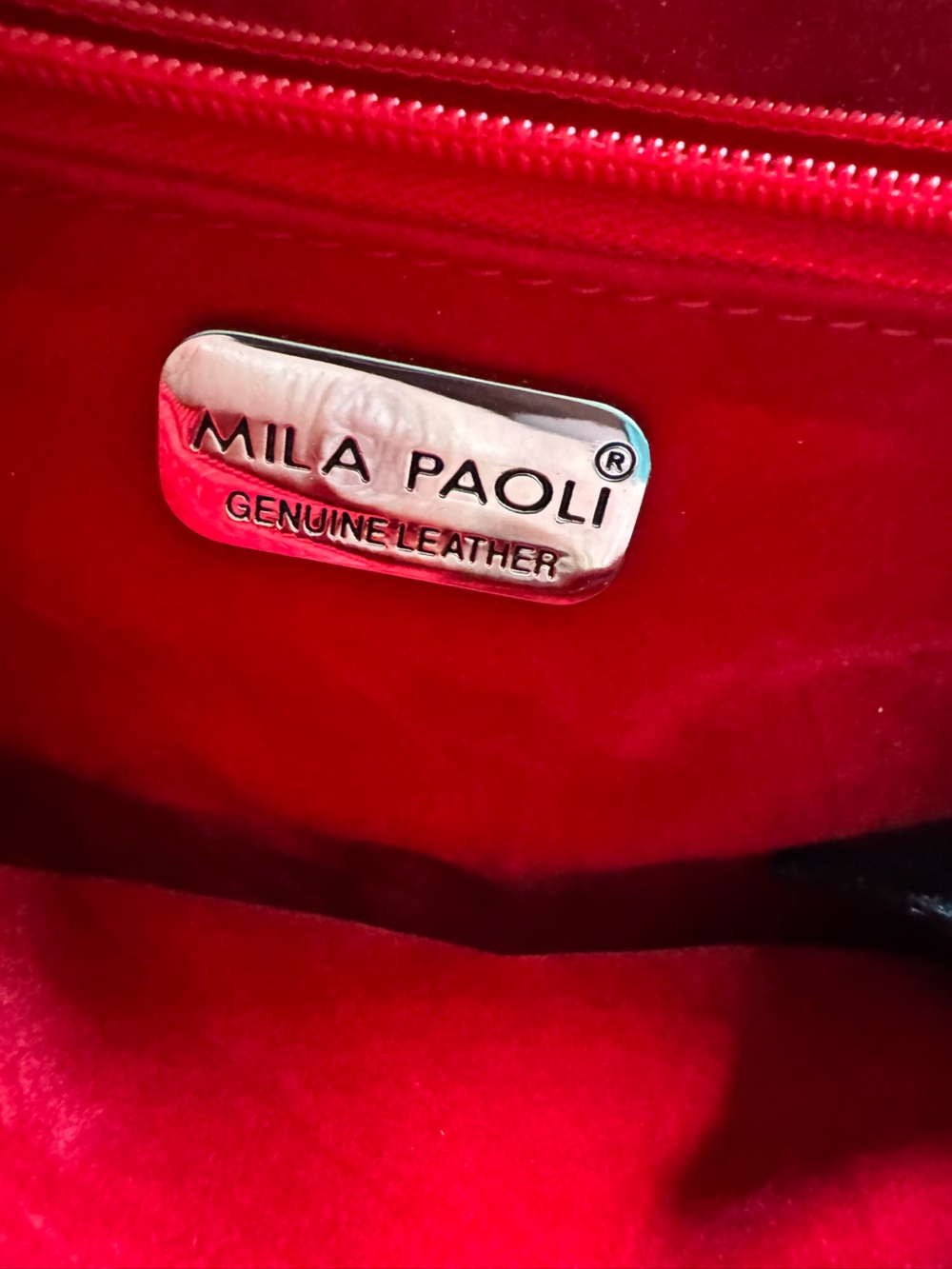 Vintage Mila Paoli Red Genuine Leather travel jewelry case - Picture 3 of 6